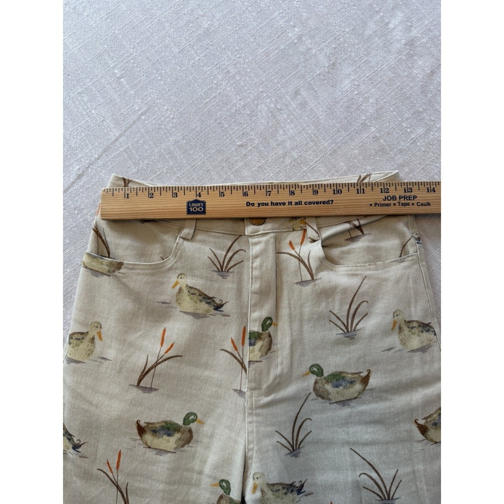 Women’s Straight Leg Duck Print Pants - Cream - Picture 8 of 11
